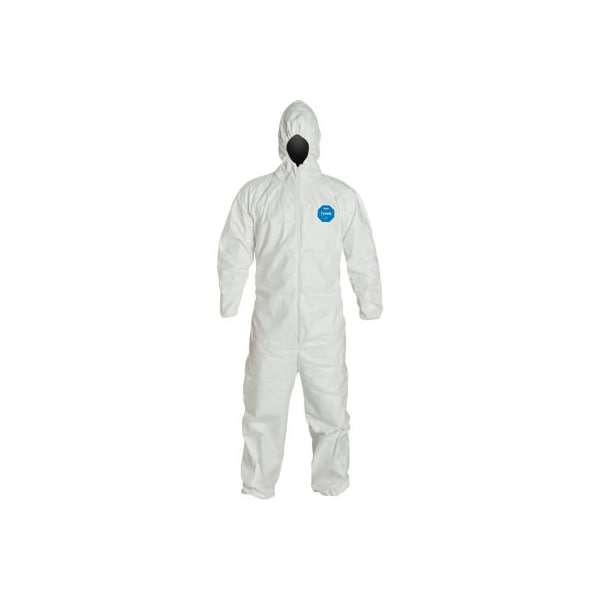 Dupont Disposable Coveralls, Hooded Coverall, 2XL, Serged Seam, White TY127SWH2X002500 - main